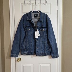 Zara Men's Denim Jacket ~ XXL (2XL) ~ Blue ~ NWT ~